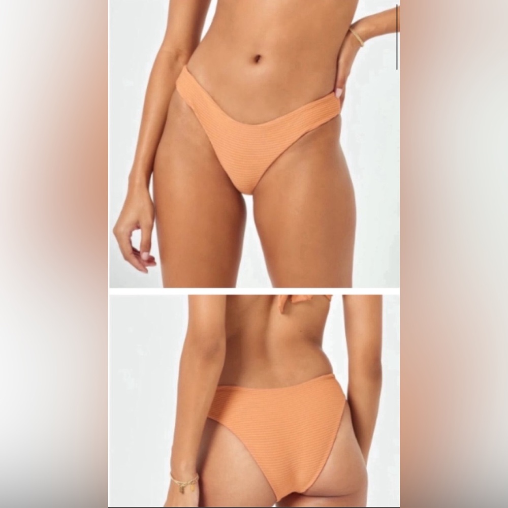 NWT L*Space Eco Chic Repreve Sandy Classic Bikini Bottom in Sienna L